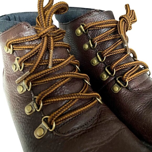 Main Woods Brown Leather Hiking Boots Women's Sz 6M Gorpcore Outdoor Chore Boots - Picture 9 of 11